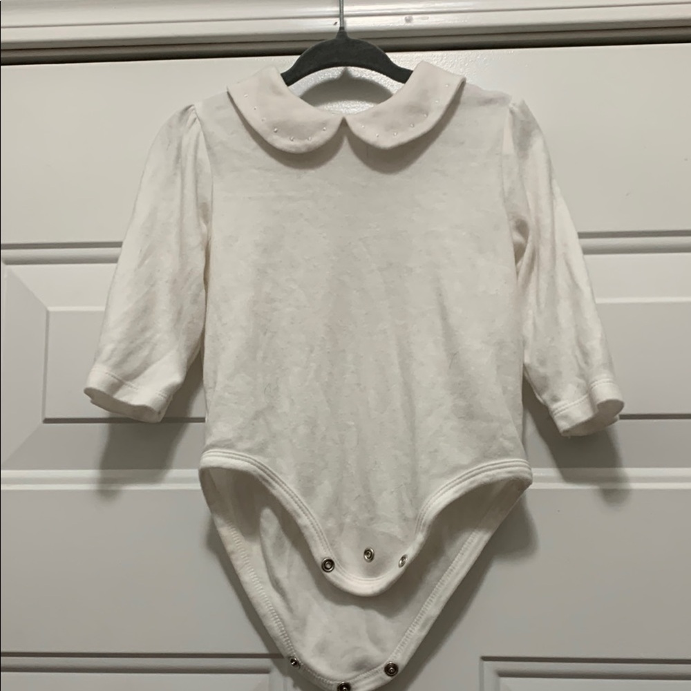 FREE Talbots 100% Cotton 9-12 Month White Long Sleeve One Piece